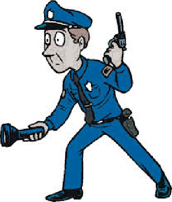 Policjant z latarką